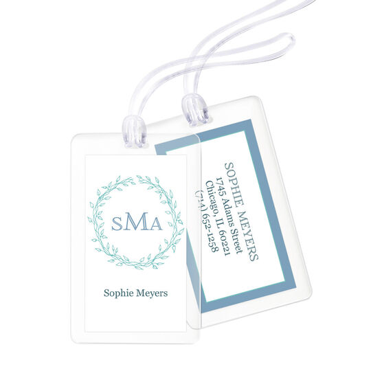 Monogram Wreath Luggage Tags